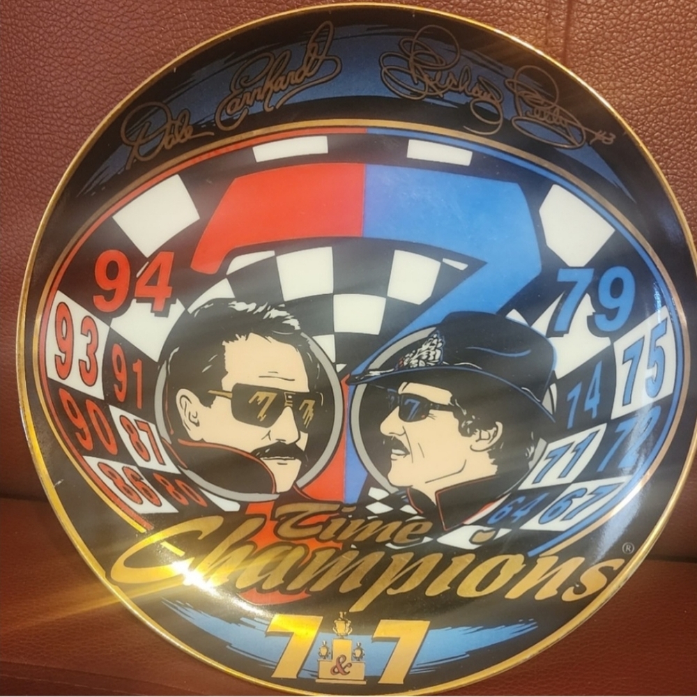 Dale Earnhardt | Richard Petty. 7 time champions commemorative plate MR